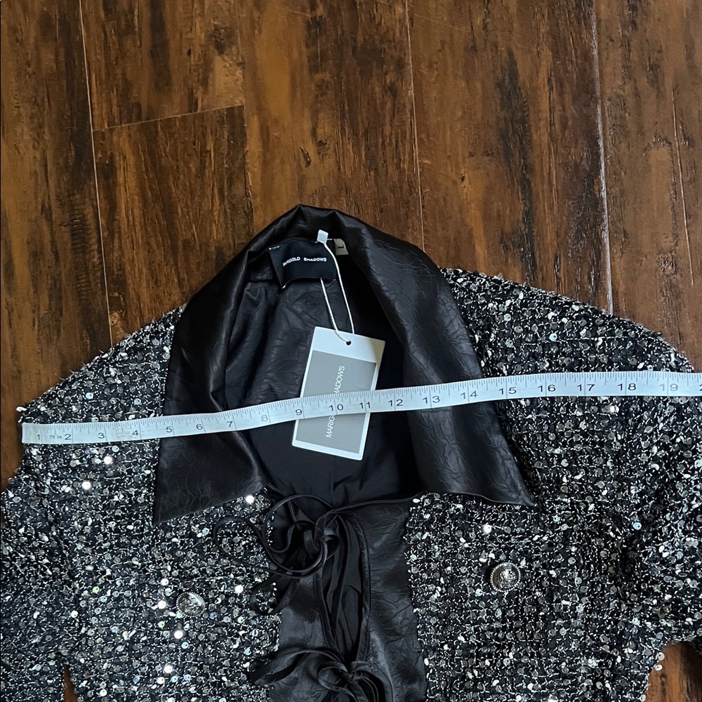 NWT Marigold Shadows Stunner Sequin Jacket  Silver & Black Size Large - Picture 8 of 16